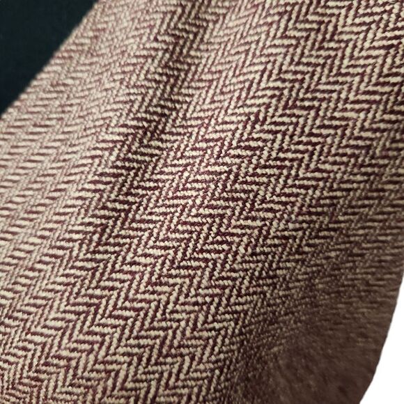 Ann Taylor LOFT Dress Size 2 Herringbone Jumper Sleeveless Wine Cream Lined - Picture 10 of 10